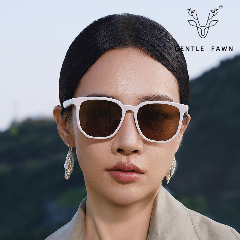 58264 Stylish Large Square TR90 Polarized Sunglasses  With Acetate Temple