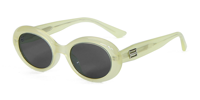 58250 Small Round Frame Metal Strip Decoration TR90 Polarized Sunglasses With Acetate Temple