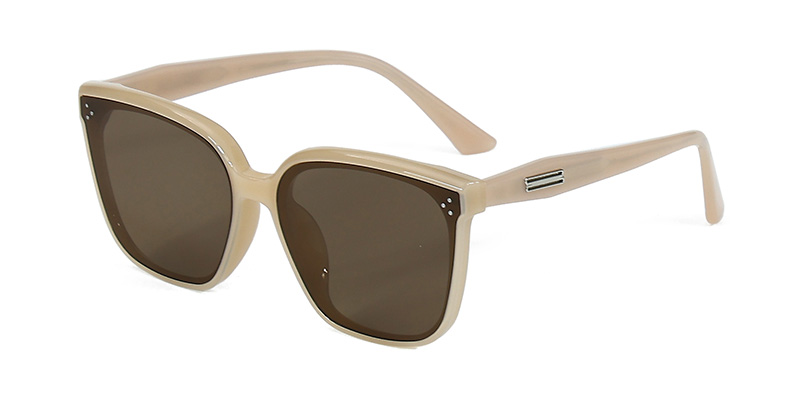 58249 Square Metal Strip Decoration TR90 Polarized  Sunglasses With Acetate Temple