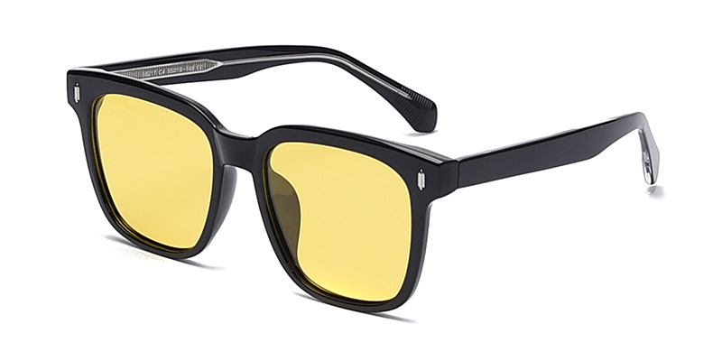 58217 Korean Style Fashionable Square Frame TR90 Polarized  Sunglasses With Acetate Temple