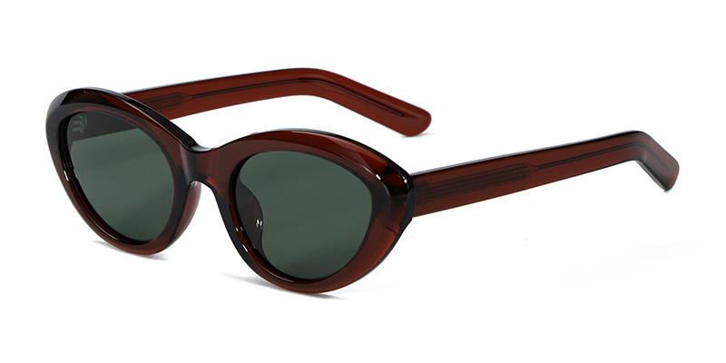 58260 Stylish Soft Lines Oval Shape TR90 Polarized  Sunglasses With Acetate Temple