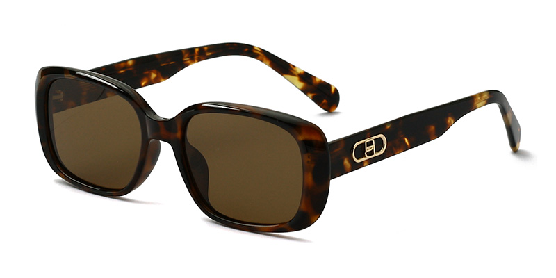 58243 Square Frame TR90 Acetate Temple Polarized Sunglasses With Paperclip Decoration