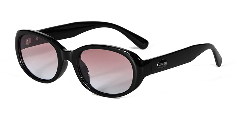 58254 Small Ellipse TR90 Polarized Sunglasses  With Crystal Gel Logo