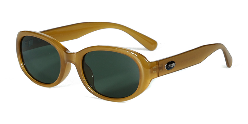 58254 Small Ellipse TR90 Polarized Sunglasses  With Crystal Gel Logo