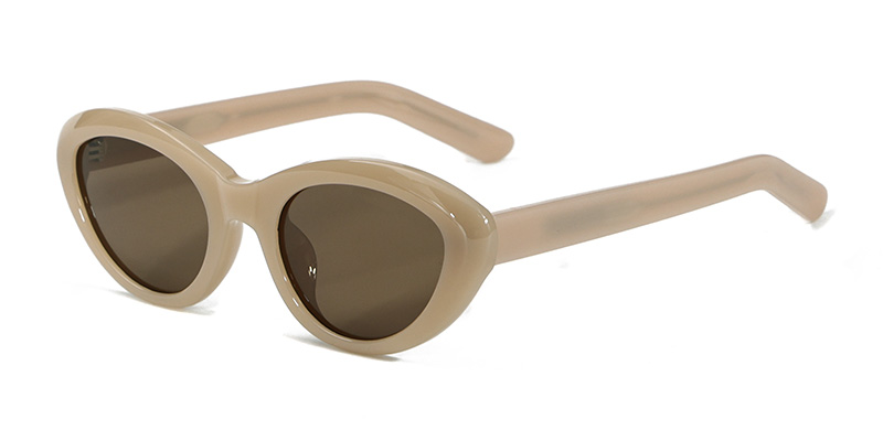 58260 Stylish Soft Lines Oval Shape TR90 Polarized  Sunglasses With Acetate Temple