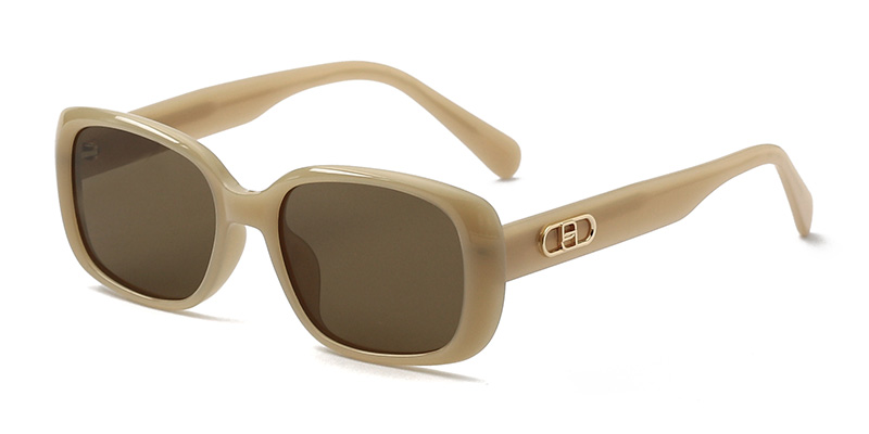 58243 Square Frame TR90 Acetate Temple Polarized Sunglasses With Paperclip Decoration