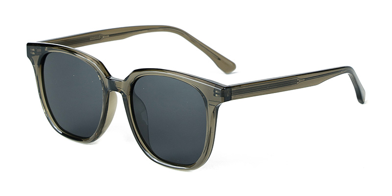 58263 Clean Sophisticated Texture Square Frame TR90 Polarized Sunglasses With Acetate Temple