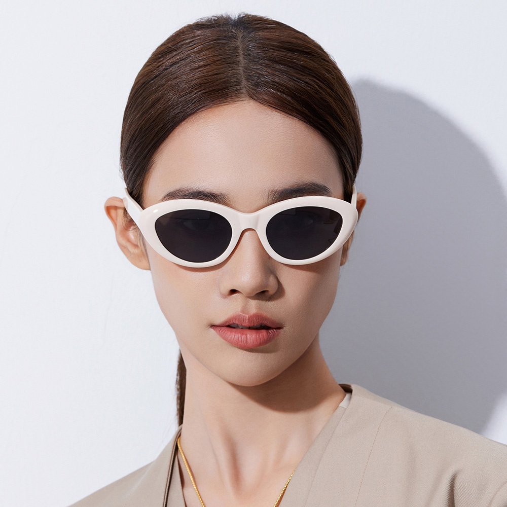 58260 Stylish Soft Lines Oval Shape TR90 Polarized  Sunglasses With Acetate Temple