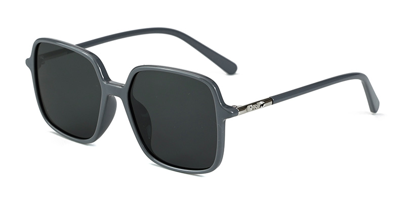 58262 Large Square Metal Decoration TR90 Polarized Sunglasses With Acetate Temple