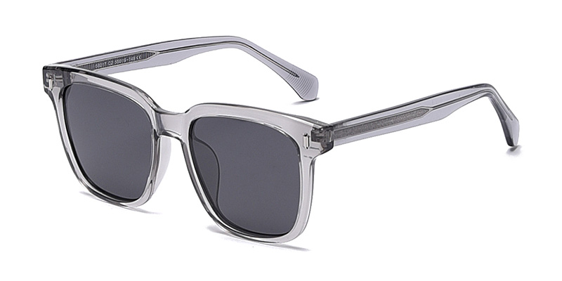 58217 Korean Style Fashionable Square Frame TR90 Polarized  Sunglasses With Acetate Temple