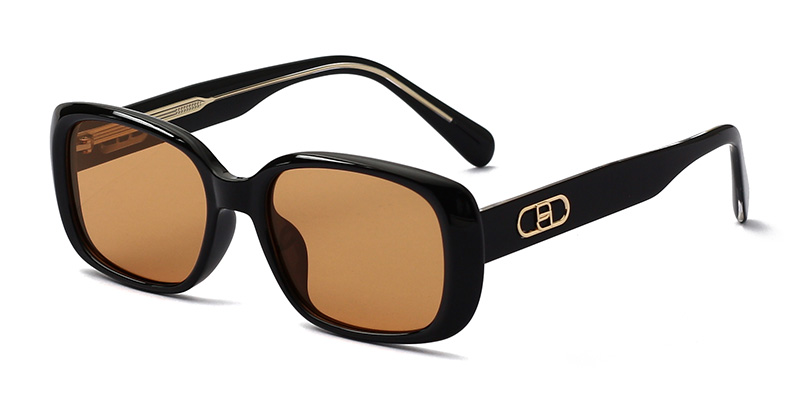 58243 Square Frame TR90 Acetate Temple Polarized Sunglasses With Paperclip Decoration