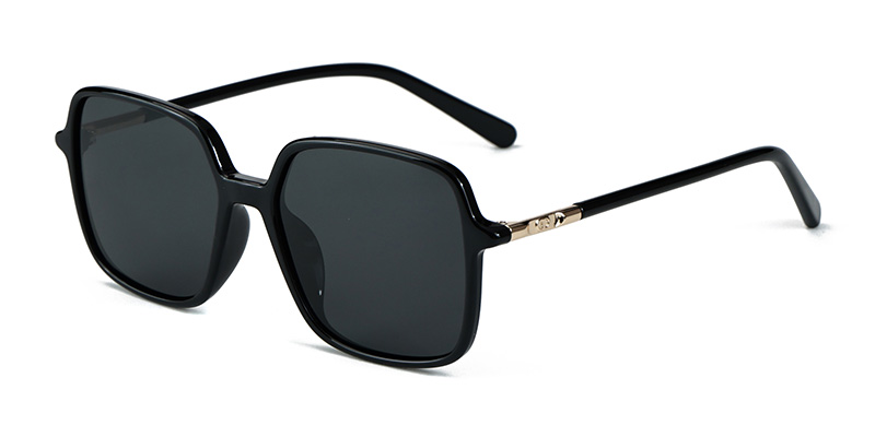 58262 Large Square Metal Decoration TR90 Polarized Sunglasses With Acetate Temple