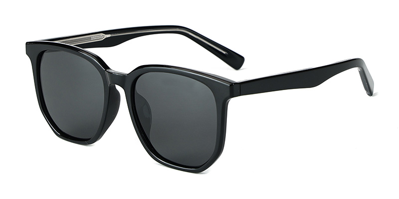 58264 Stylish Large Square TR90 Polarized Sunglasses  With Acetate Temple