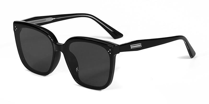 58249 Square Metal Strip Decoration TR90 Polarized  Sunglasses With Acetate Temple