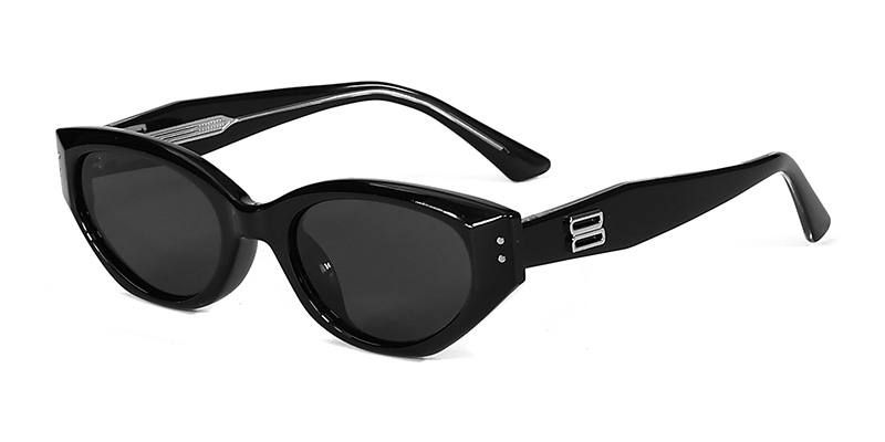 58251 Cat-Eye Frames Metal Strip Decoration TR90  Polarized Sunglasses With Acetate Temple