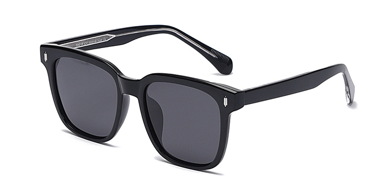 58217 Korean Style Fashionable Square Frame TR90 Polarized  Sunglasses With Acetate Temple