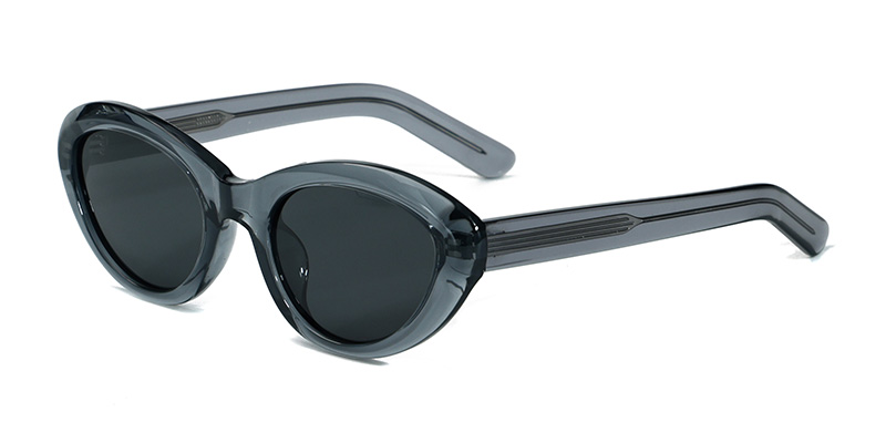 58260 Stylish Soft Lines Oval Shape TR90 Polarized  Sunglasses With Acetate Temple