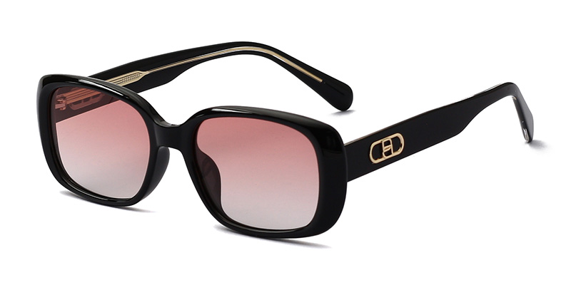 58243 Square Frame TR90 Acetate Temple Polarized Sunglasses With Paperclip Decoration