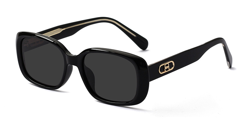 58243 Square Frame TR90 Acetate Temple Polarized Sunglasses With Paperclip Decoration