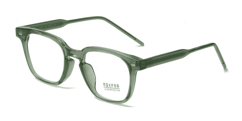 K9080 Rounded Square Outline Clean Simple TR90 Blue Light Glasses With Acetate Temple
