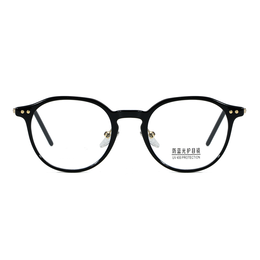 202305 Thin Round Frame Metal Hinge Temple Decorations TR90 Blue Light Glasses