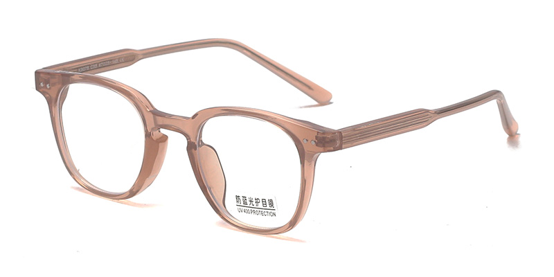 K9078 Stylish Smooth Square-Round Front Frame TR90 Blue Light Glasses With Acetate Temple