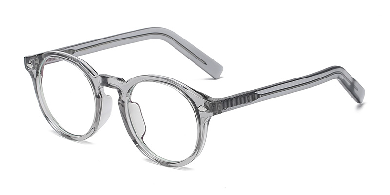 K9003 Simple Triangular Large Round Frame TR90 Blue Light Glasses With Acetate Temple