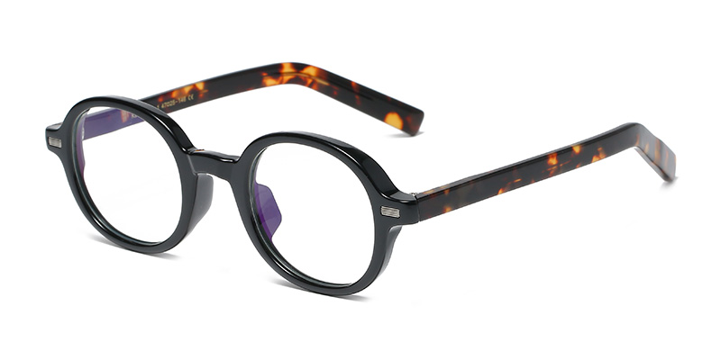 K9002 Small Round Frame Simple TR90 Blue Light Glasses With Acetate Temple
