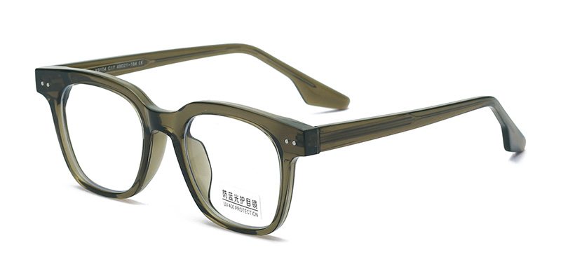 K9104 Rivet Small Square Reverse Shark Fin TR90 Blue Light Glasses With Acetate Temple