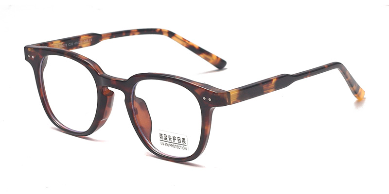 K9078 Stylish Smooth Square-Round Front Frame TR90 Blue Light Glasses With Acetate Temple