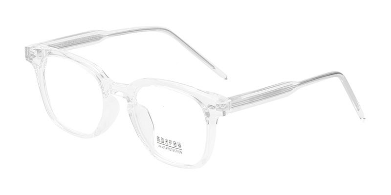 K9080 Rounded Square Outline Clean Simple TR90 Blue Light Glasses With Acetate Temple