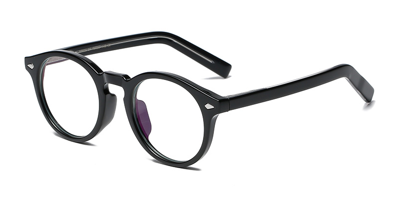 K9003 Simple Triangular Large Round Frame TR90 Blue Light Glasses With Acetate Temple