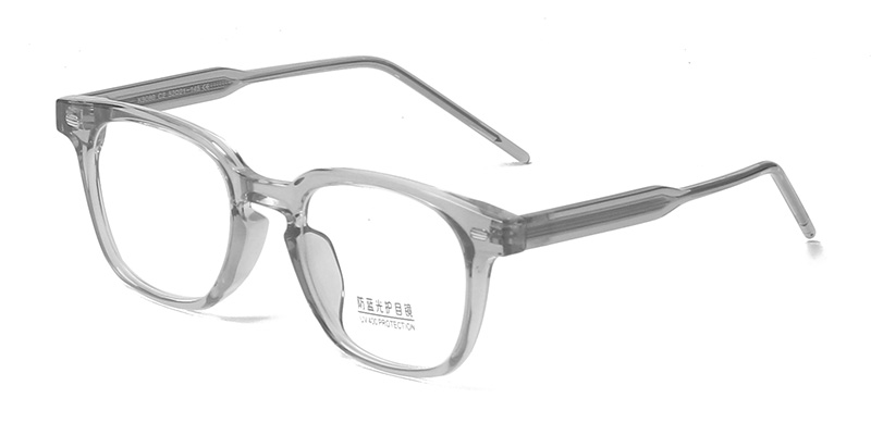 K9080 Rounded Square Outline Clean Simple TR90 Blue Light Glasses With Acetate Temple