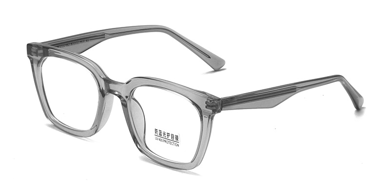 K9074 Lightweight Flexible Won't Press Nose Square Simple TR90 Blue Light Glasses With Acetate Temple