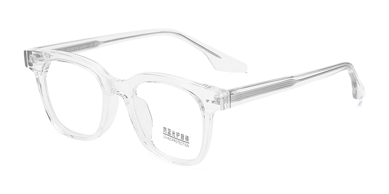K9104 Rivet Small Square Reverse Shark Fin TR90 Blue Light Glasses With Acetate Temple