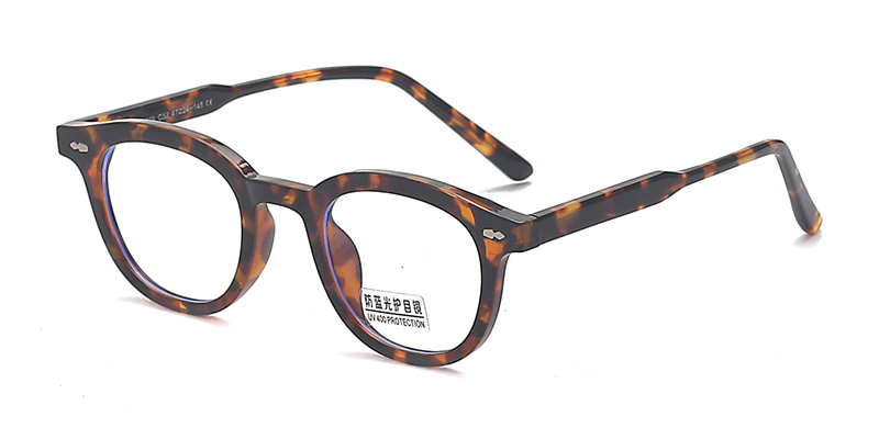 K9079 Triangular Small Round Frame Skin-Friendly TR90 Blue Light Glasses With Acetate Temple