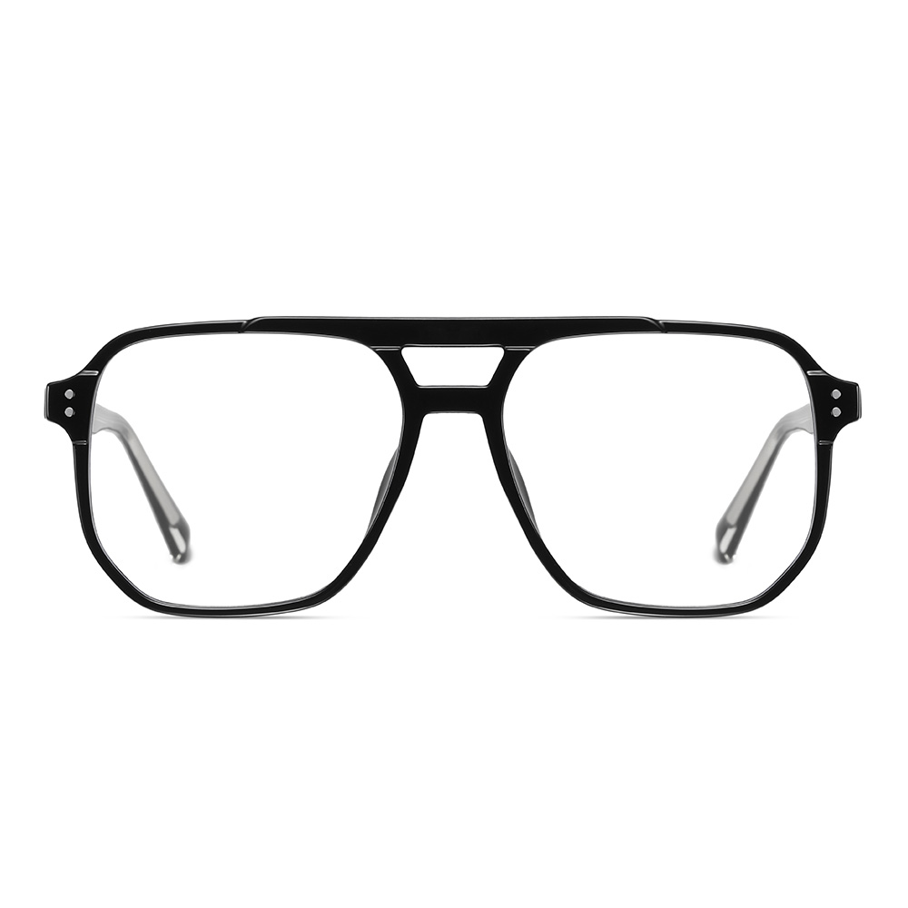 K9024 Double Beam Stylish Simple Square TR90 Blue Light Glasses With Acetate Temple