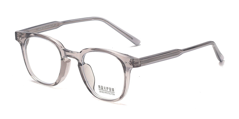 K9078 Stylish Smooth Square-Round Front Frame TR90 Blue Light Glasses With Acetate Temple