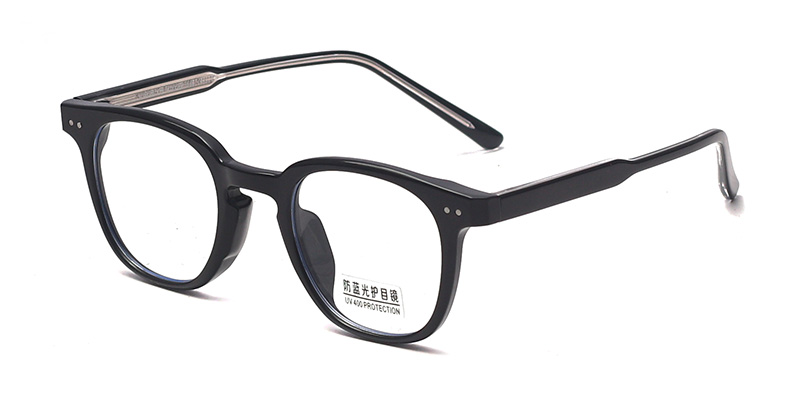 K9078 Stylish Smooth Square-Round Front Frame TR90 Blue Light Glasses With Acetate Temple