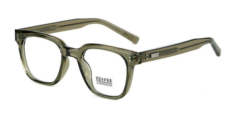 K9136 K9137-1 Square Frame Embellishment Details TR90 Blue Light Glasses With Acetate Temple