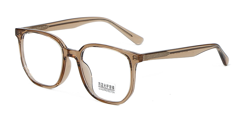 K9127 Simple Square Fit No Nose Pressure TR90 Blue Light Glasses With Acetate Temple