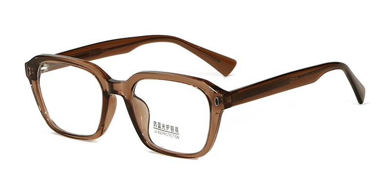 K9129 Simple Rectangular Frame With Long Strip Decoration TR90 Blue Light Glasses With Acetate Temple