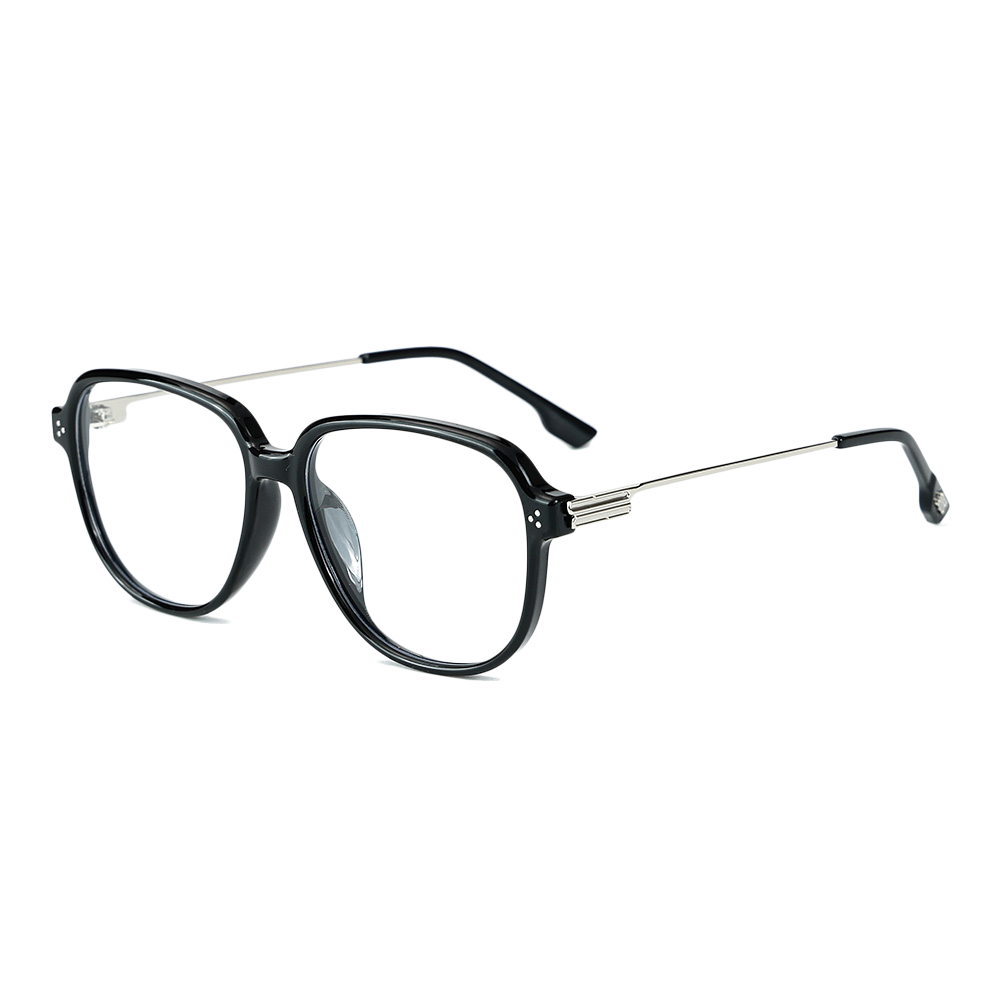 K9133 Oval-Frame Metal Temples Accessories TR90 Blue Light Glasses With Metal