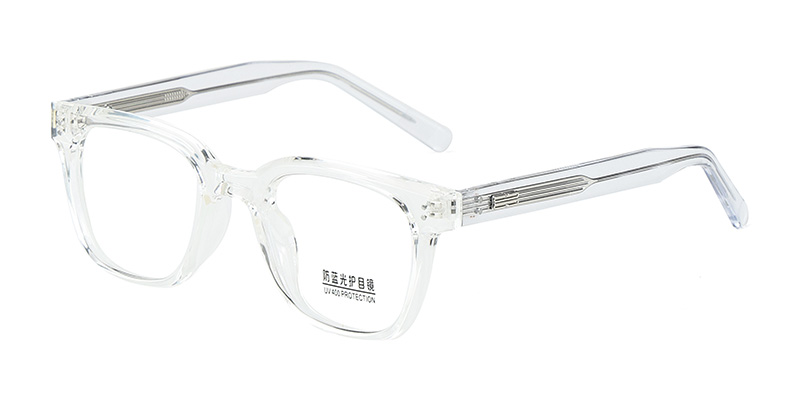 K9136 K9137-1 Square Frame Embellishment Details TR90 Blue Light Glasses With Acetate Temple