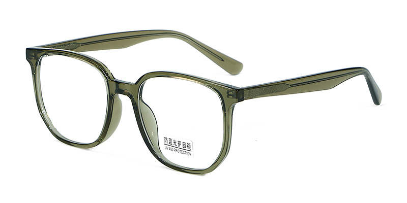 K9127 Simple Square Fit No Nose Pressure TR90 Blue Light Glasses With Acetate Temple