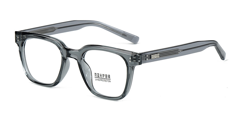 K9136 K9137-1 Square Frame Embellishment Details TR90 Blue Light Glasses With Acetate Temple