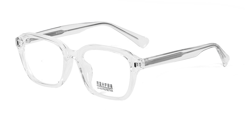 K9129 Simple Rectangular Frame With Long Strip Decoration TR90 Blue Light Glasses With Acetate Temple