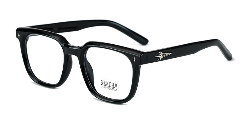 K9138 Square-Framed Glasses With Stars On The Temples TR90 Blue Light Glasses