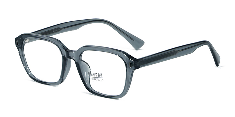 K9129 Simple Rectangular Frame With Long Strip Decoration TR90 Blue Light Glasses With Acetate Temple