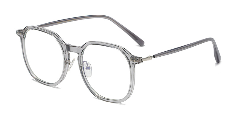 S32057 Square Round Frame Metal Splicing Hinge TR90 Blue Light Glasses With Acetate Temple